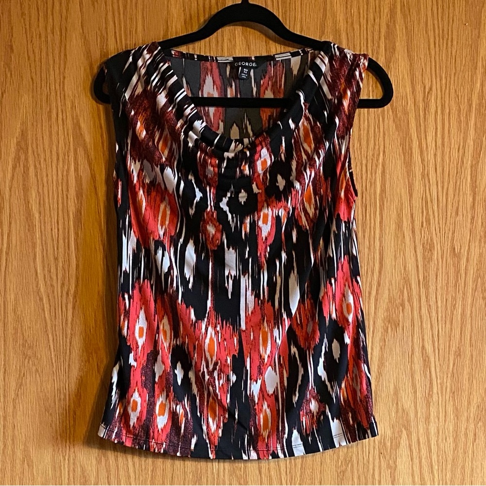 Womens Dress Shirt Orange, Black and White